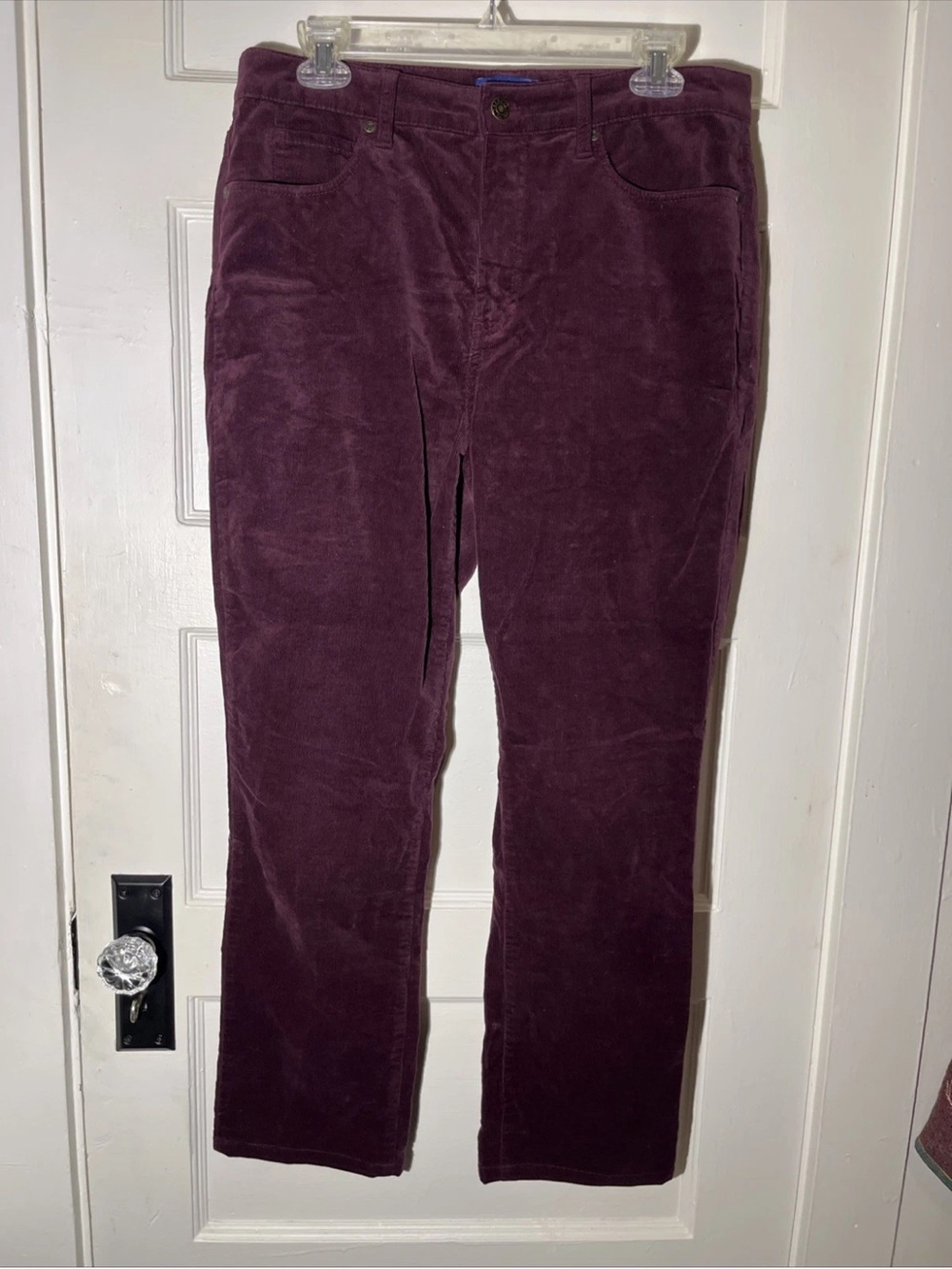 Women’s Pants Size 8 Talbots Plum Corduroy High Waist Straight Leg Curvy